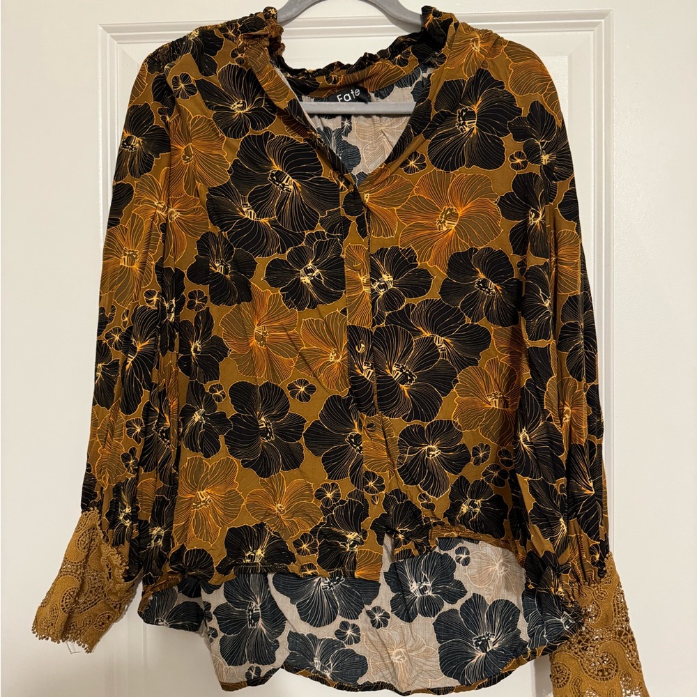 Fate Button Down Fall Colored Blouse - image 1